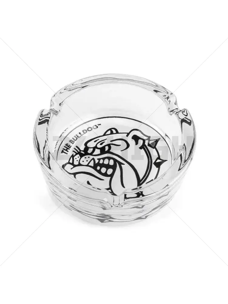 Posacenere in vetro Bulldog in bianco e nero