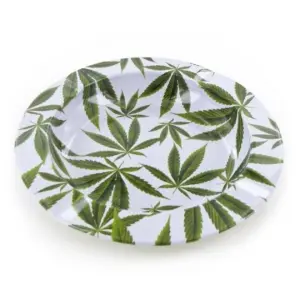 Posacenere in metallo Foglie di cannabis