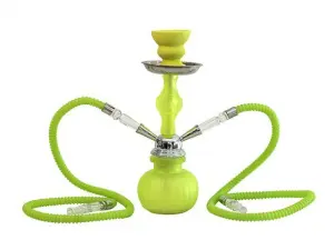 Sahbi Shisha Fluor Green 28 cm, due tubi flessibili