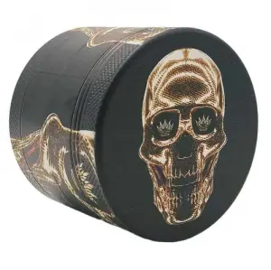 Grinder 4-Parti XL | Alluminio | Luxury Art Series | Golden Skull 1