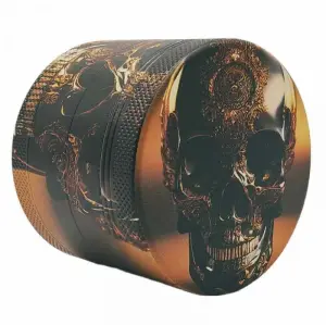 Grinder 4-Parti XL | Alluminio | Luxury Art Series | Golden Skull 2