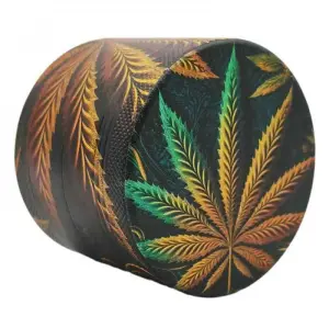 Grinder 4-Parti XL | Alluminio | Serie Psichedelica | Cannabis Leaf 2